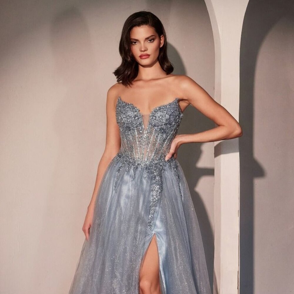 New Formal A-Line Sleeveless Strapless Rhinestones Embellsihed Gown Cd Cc487